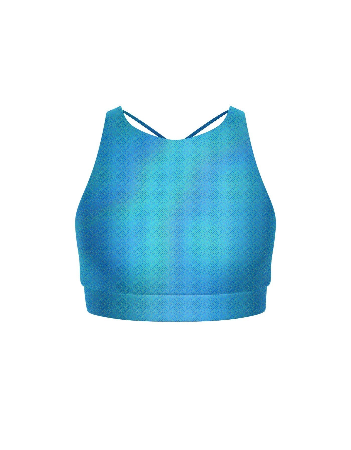 Hologram High Neck Spaghetti Strap Crop