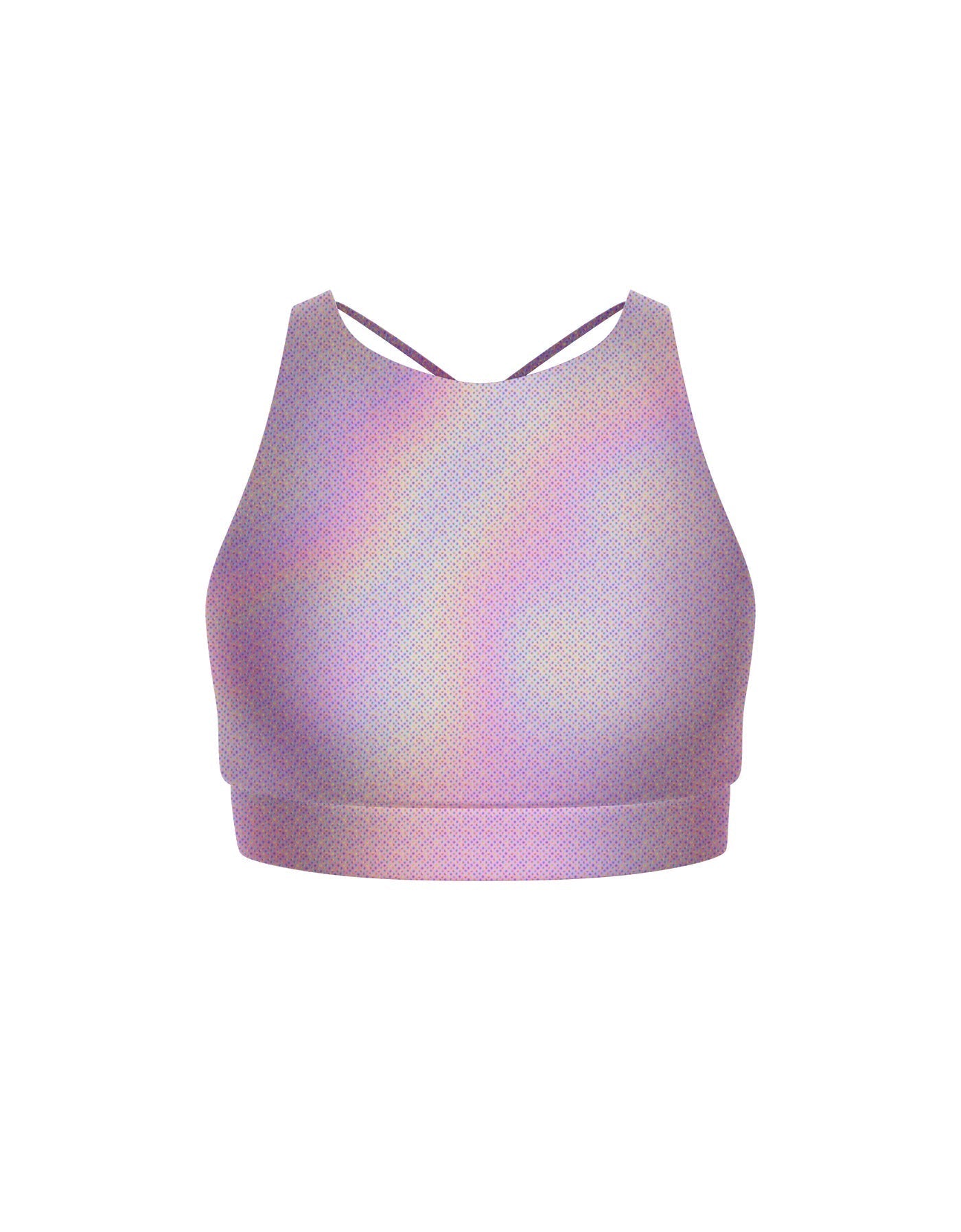 Hologram High Neck Spaghetti Strap Crop