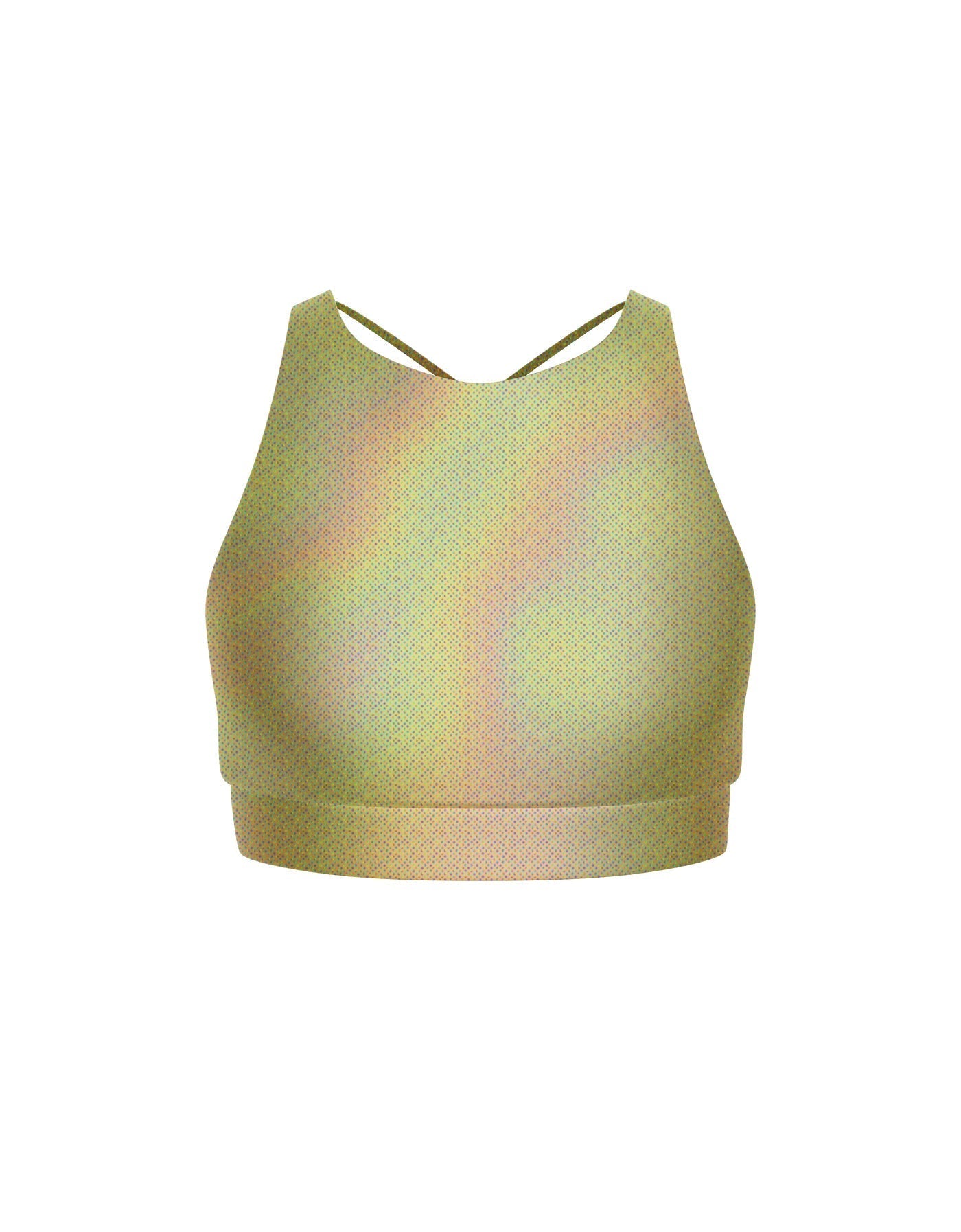 Hologram High Neck Spaghetti Strap Crop