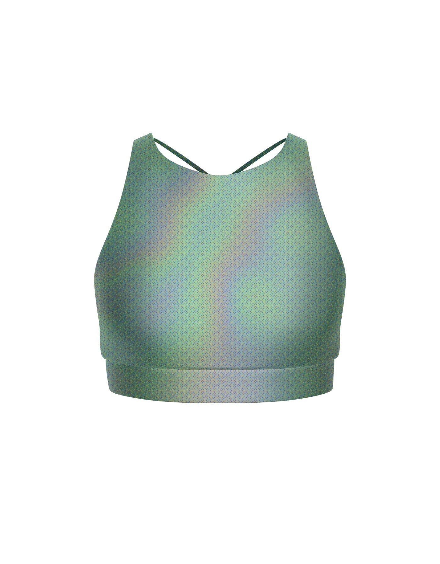 Hologram High Neck Spaghetti Strap Crop