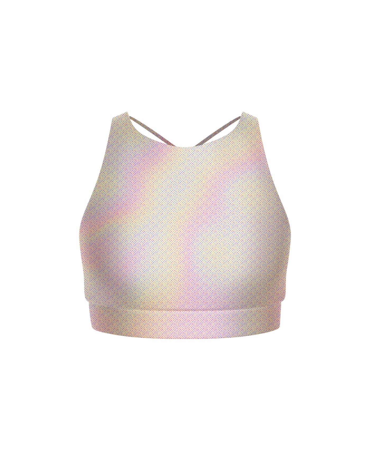 Hologram High Neck Spaghetti Strap Crop
