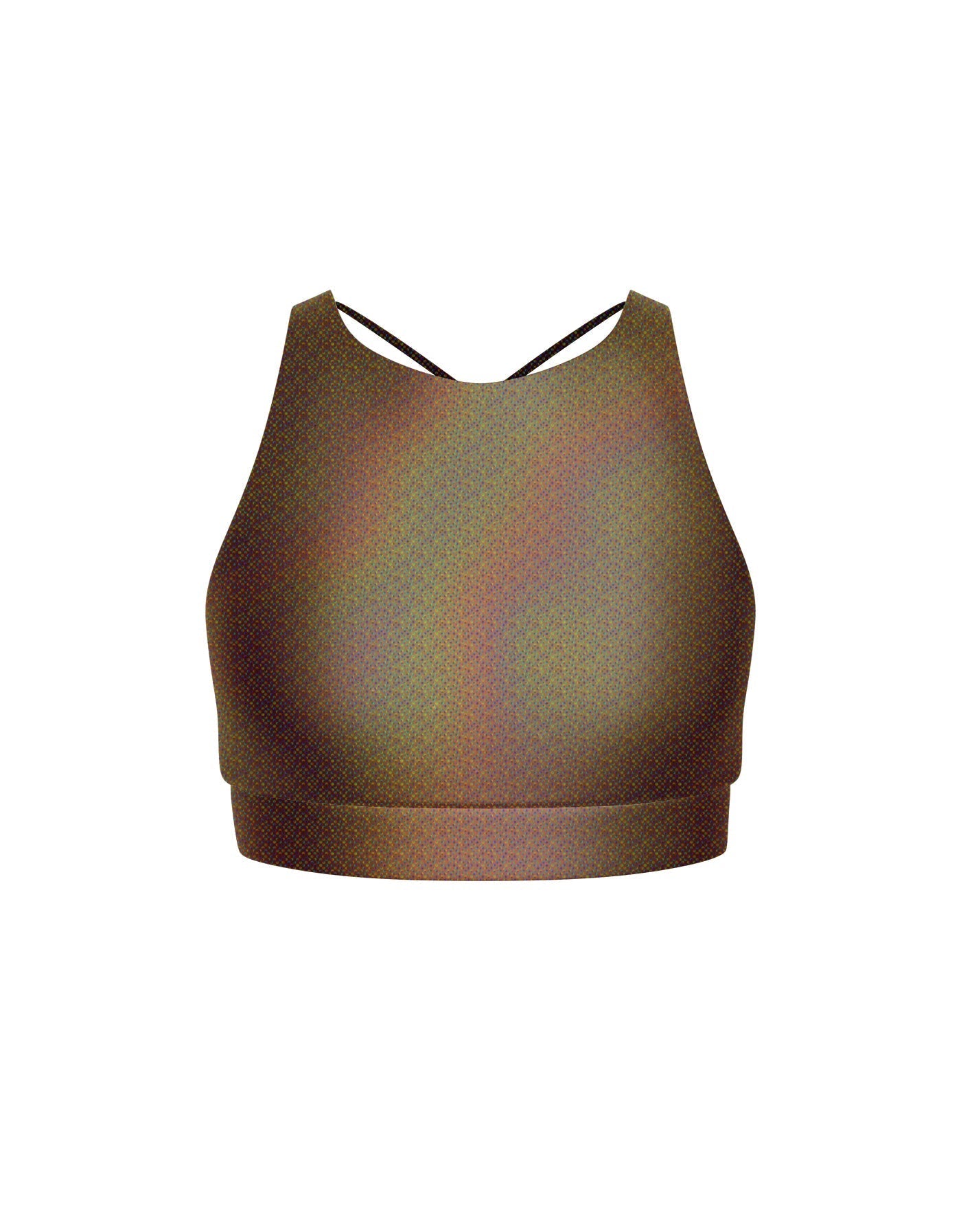 Hologram High Neck Spaghetti Strap Crop