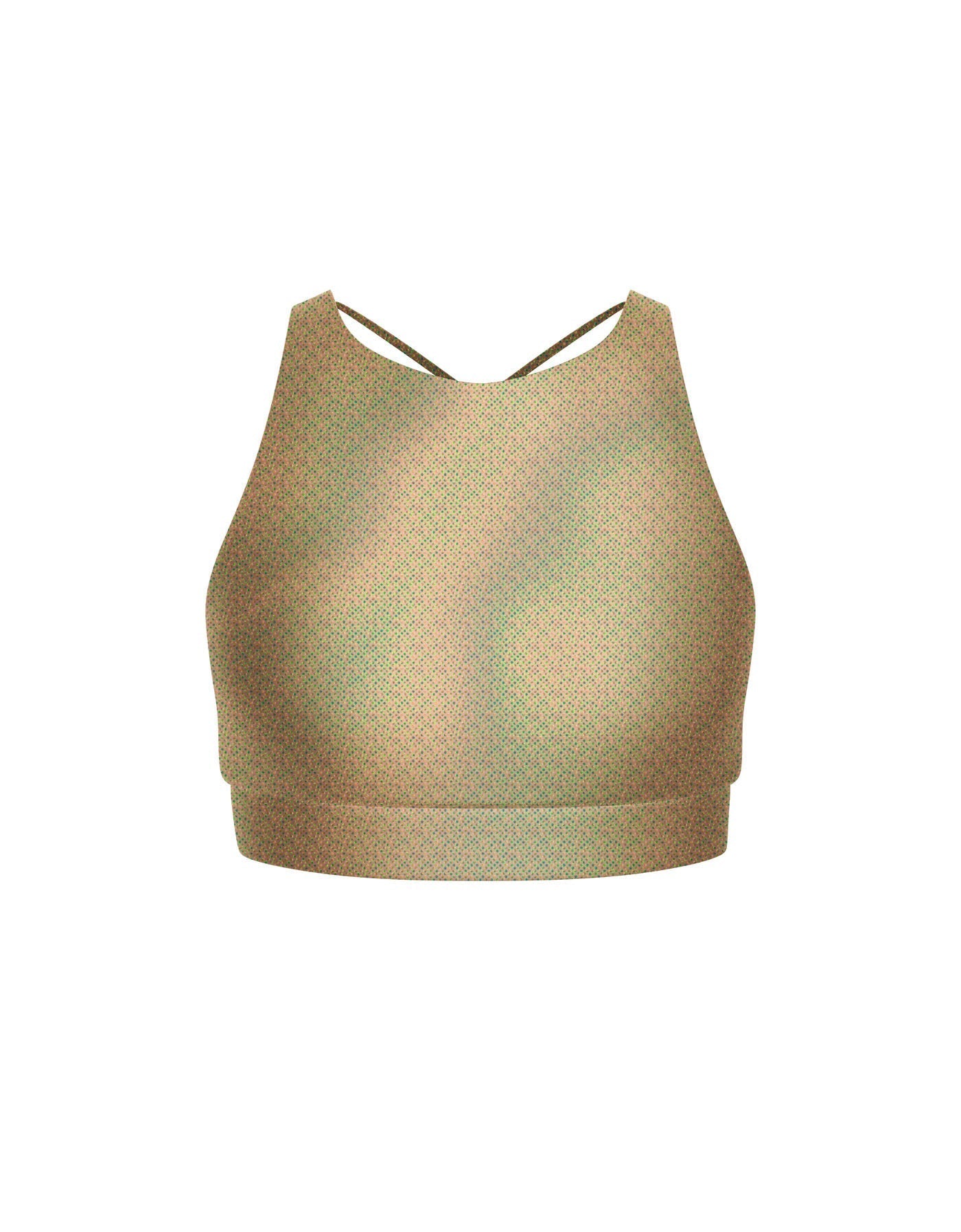 Hologram High Neck Spaghetti Strap Crop