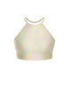 Hologram Halter Binding Crop Top