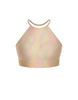 Hologram Halter Binding Crop Top
