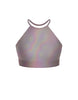 Hologram Halter Binding Crop Top