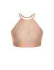 Hologram Halter Binding Crop Top