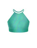 Hologram Halter Binding Crop Top