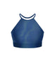 Hologram Halter Binding Crop Top