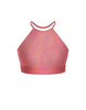 Hologram Halter Binding Crop Top
