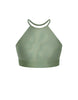 Hologram Halter Binding Crop Top