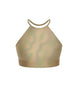 Hologram Halter Binding Crop Top