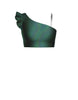 Hologram One Shoulder Crop Top With Gather Sleeve