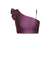 Hologram One Shoulder Crop Top With Gather Sleeve