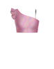 Hologram One Shoulder Crop Top With Gather Sleeve