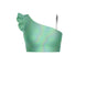 Hologram One Shoulder Crop Top With Gather Sleeve