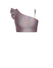 Hologram One Shoulder Crop Top With Gather Sleeve