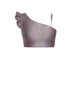 Hologram One Shoulder Crop Top With Gather Sleeve
