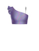 Hologram One Shoulder Crop Top With Gather Sleeve