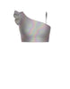Hologram One Shoulder Crop Top With Gather Sleeve