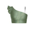 Hologram One Shoulder Crop Top With Gather Sleeve