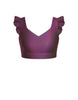 Hologram Sweetheart Crop Top Gather Sleeve