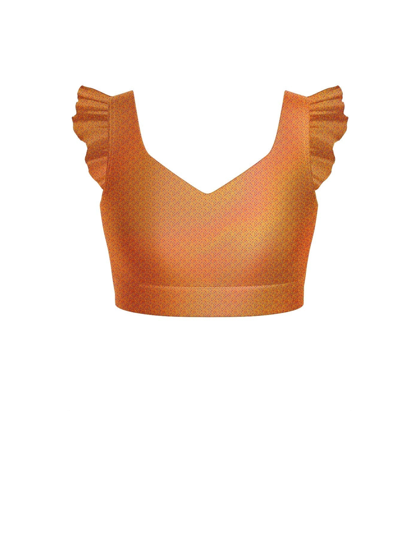 Hologram Sweetheart Crop Top Gather Sleeve