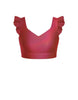 Hologram Sweetheart Crop Top Gather Sleeve