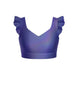 Hologram Sweetheart Crop Top Gather Sleeve