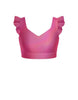Hologram Sweetheart Crop Top Gather Sleeve