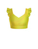 Hologram Sweetheart Crop Top Gather Sleeve