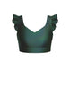 Hologram Sweetheart Crop Top Gather Sleeve
