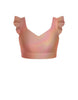 Hologram Sweetheart Crop Top Gather Sleeve