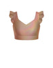 Hologram Sweetheart Crop Top Gather Sleeve