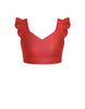 Hologram Sweetheart Crop Top Gather Sleeve