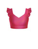 Hologram Sweetheart Crop Top Gather Sleeve