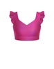 Hologram Sweetheart Crop Top Gather Sleeve