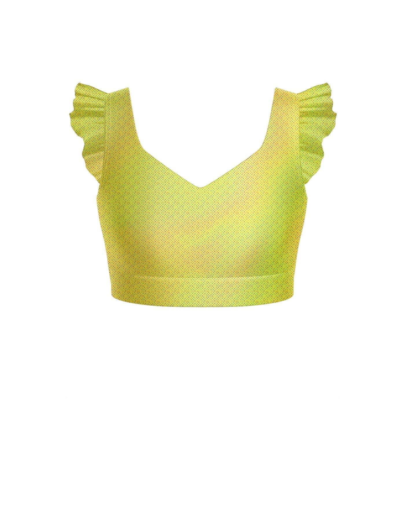 Hologram Sweetheart Crop Top Gather Sleeve