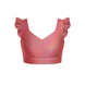 Hologram Sweetheart Crop Top Gather Sleeve