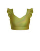 Hologram Sweetheart Crop Top Gather Sleeve