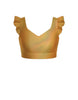 Hologram Sweetheart Crop Top Gather Sleeve