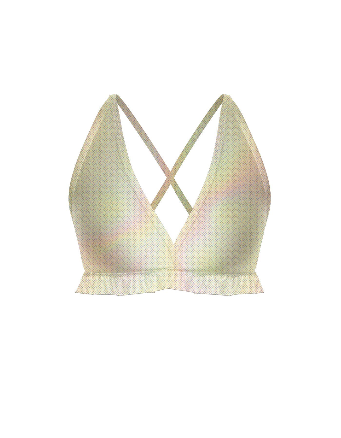 Hologram V Bra with Ruffles