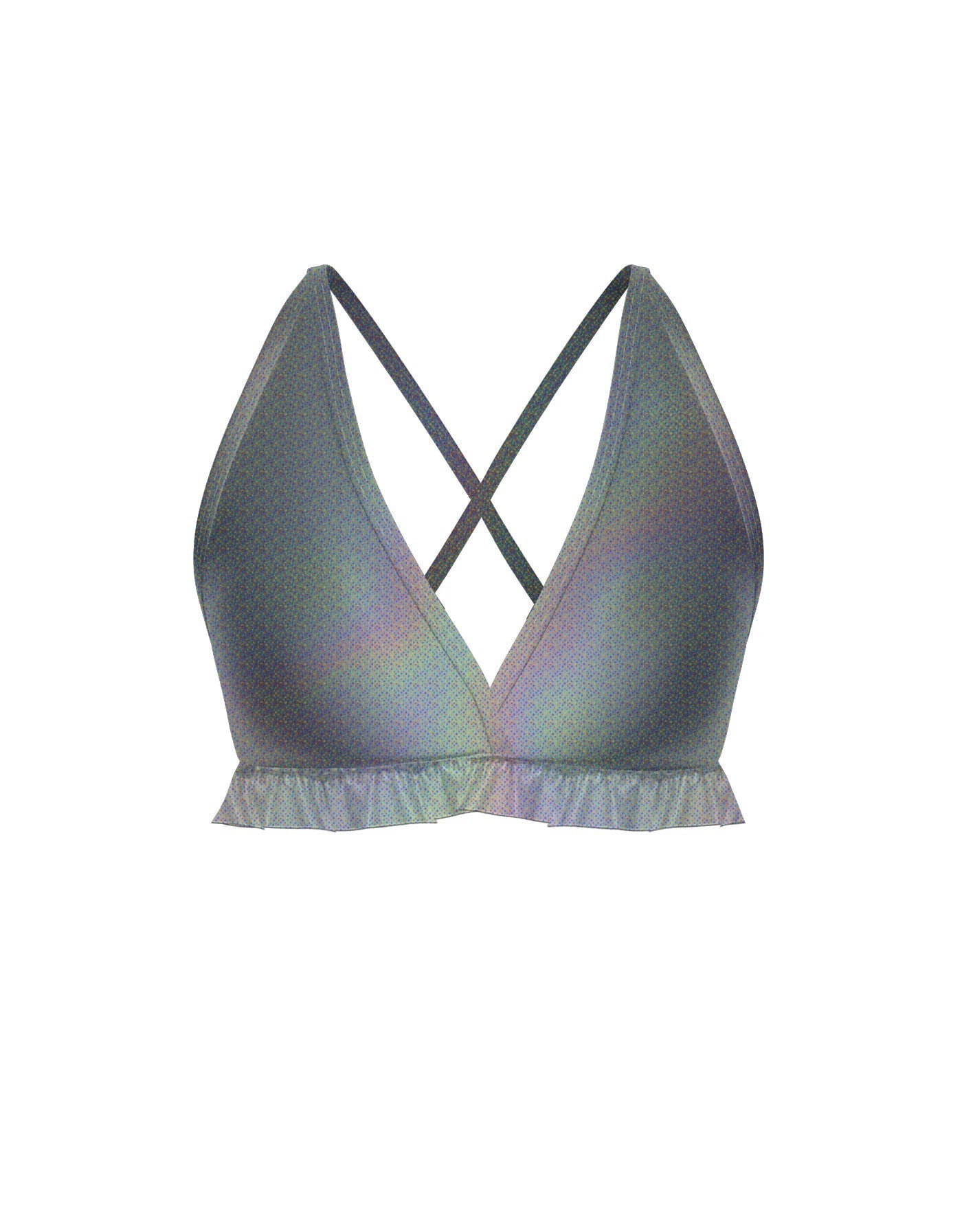 Hologram V Bra with Ruffles