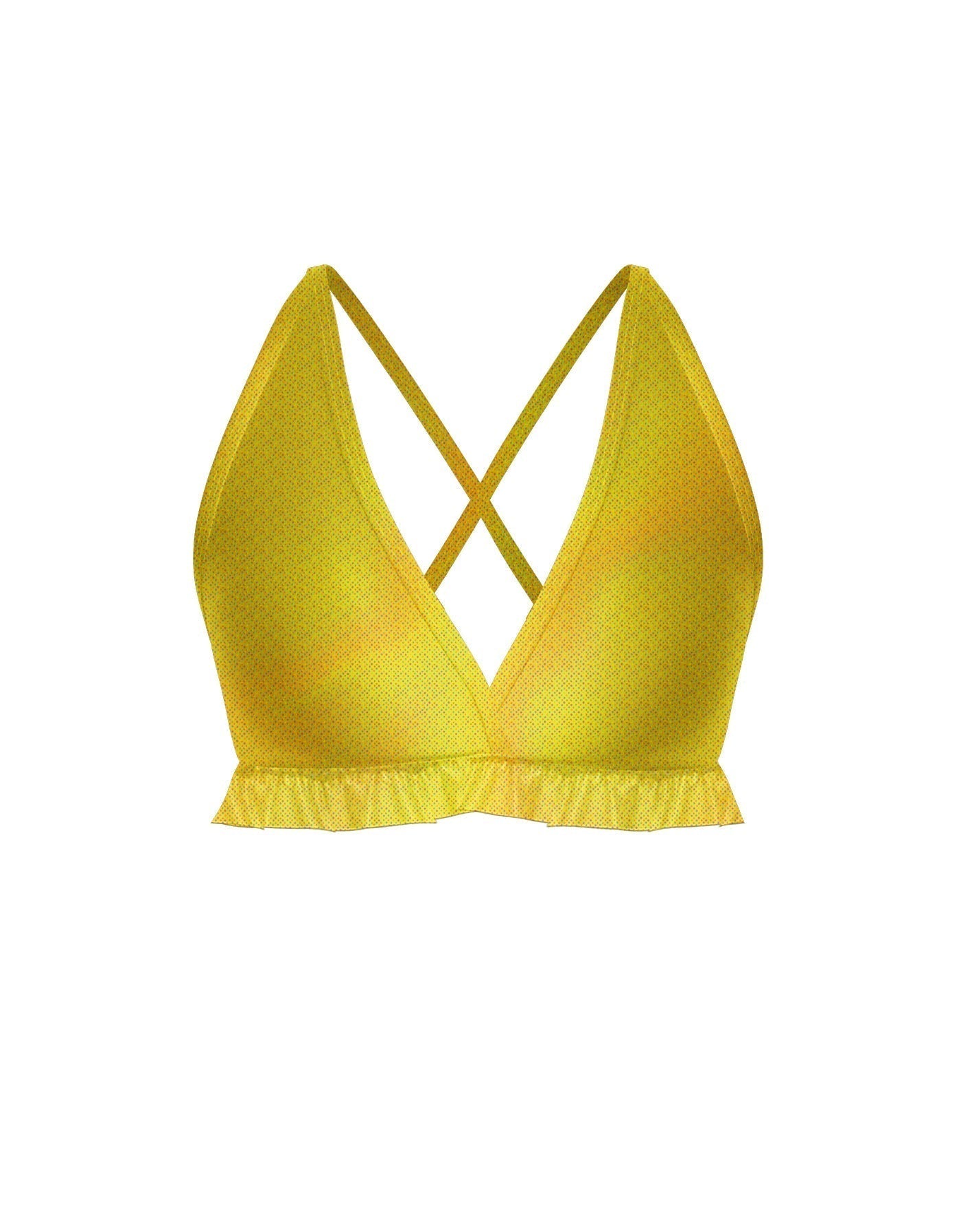 Hologram V Bra with Ruffles