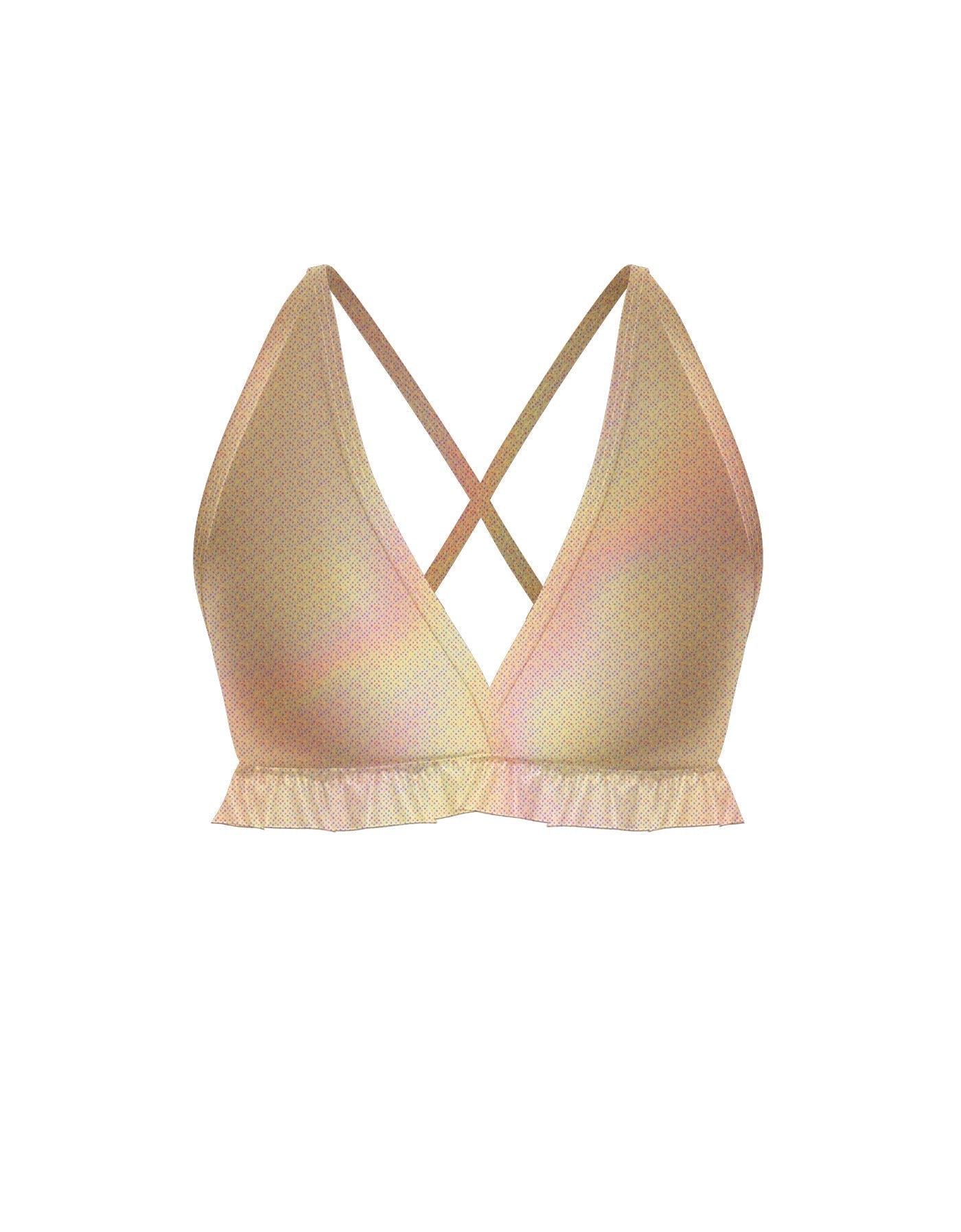 Hologram V Bra with Ruffles