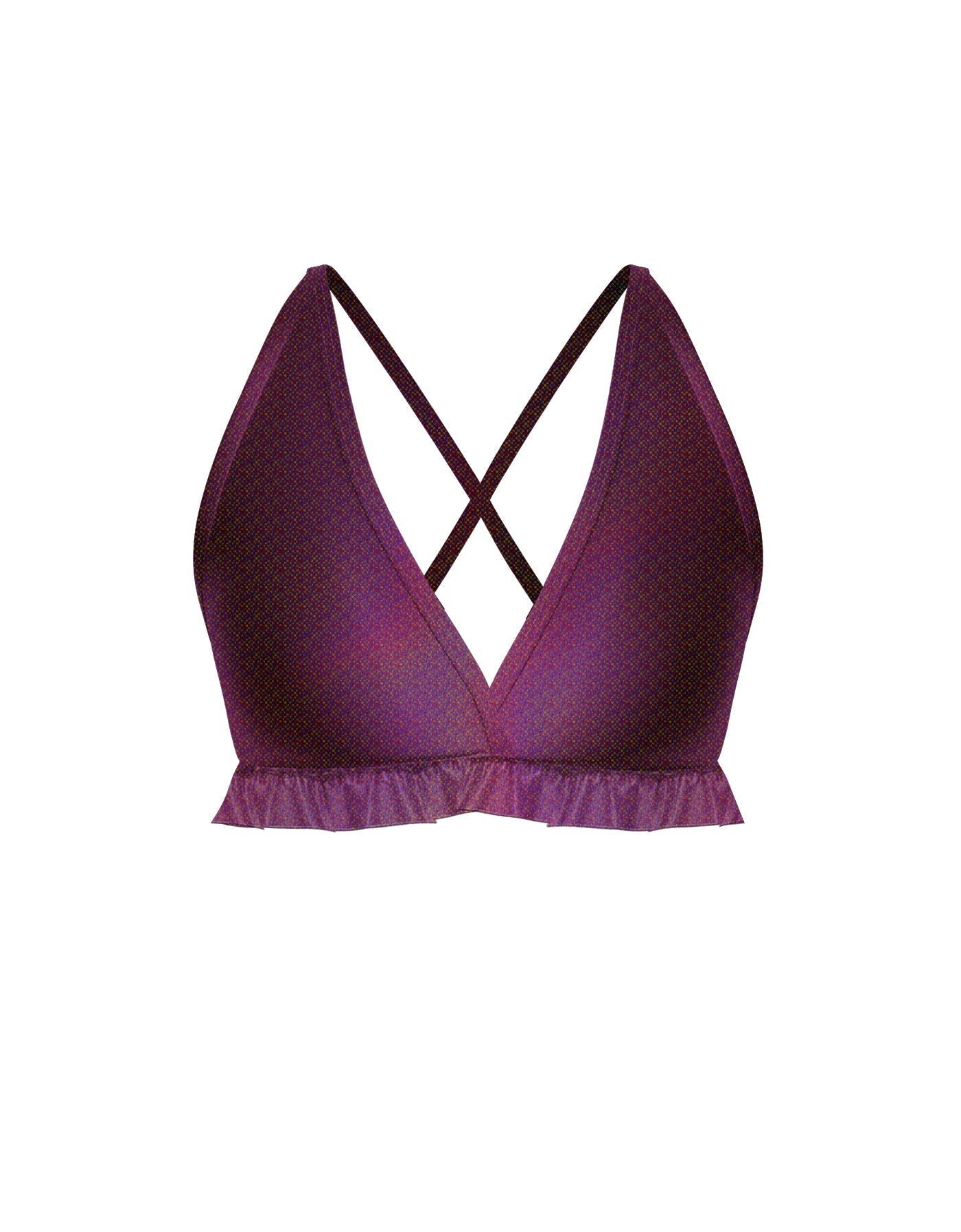 Hologram V Bra with Ruffles