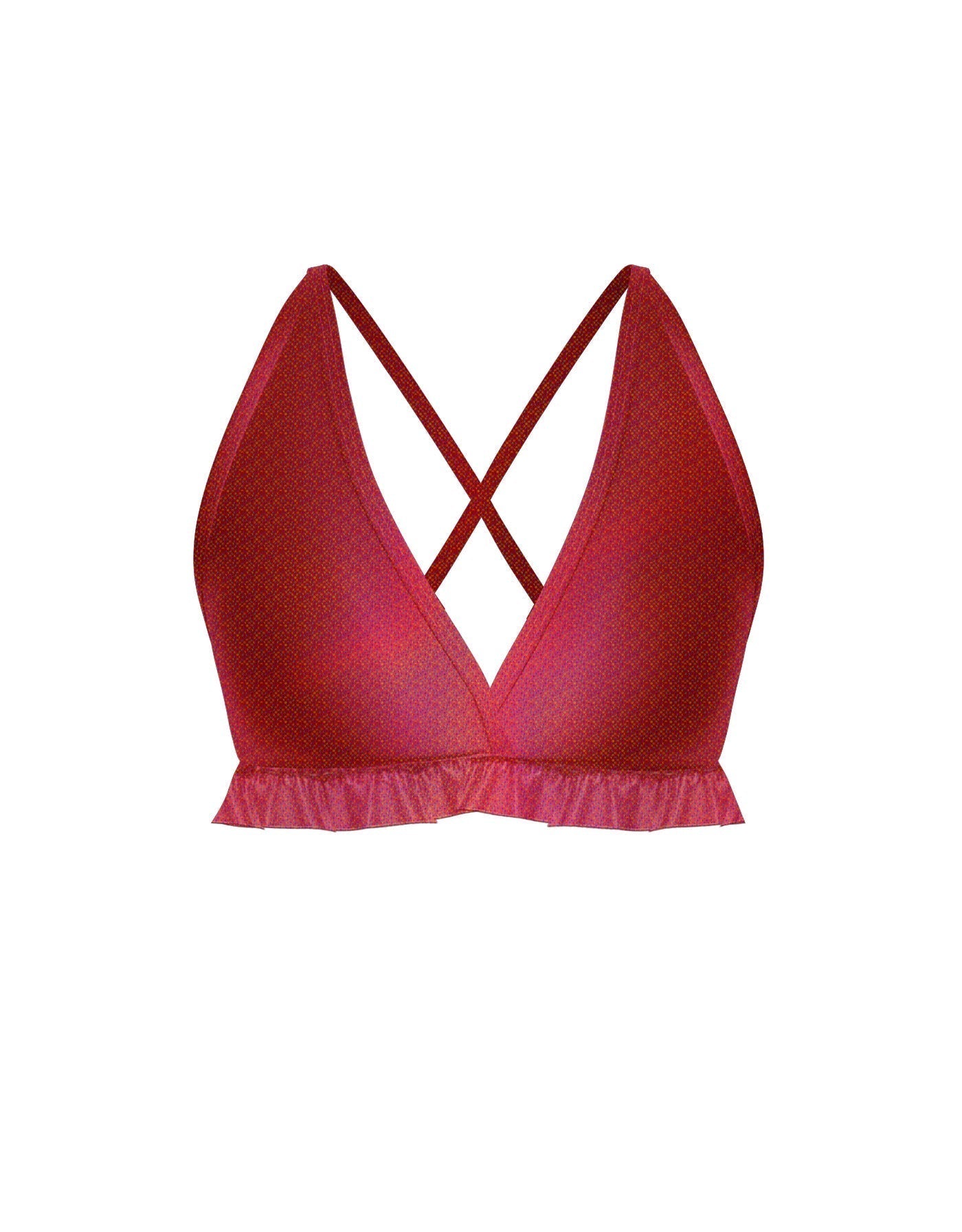 Hologram V Bra with Ruffles