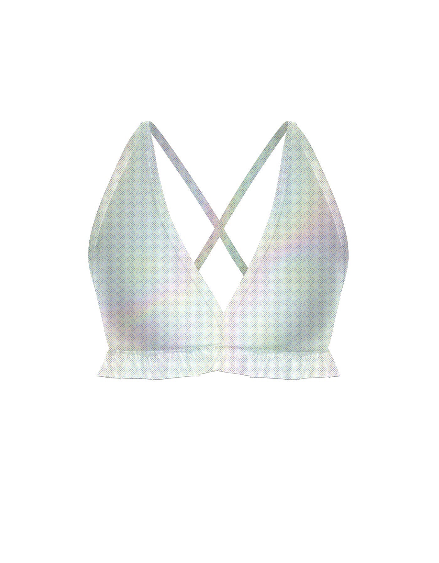 Hologram V Bra with Ruffles