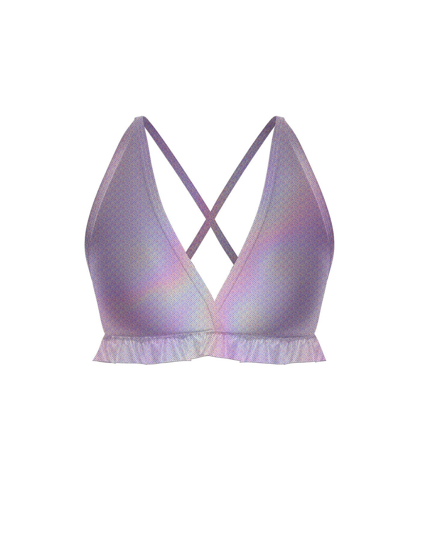 Hologram V Bra with Ruffles