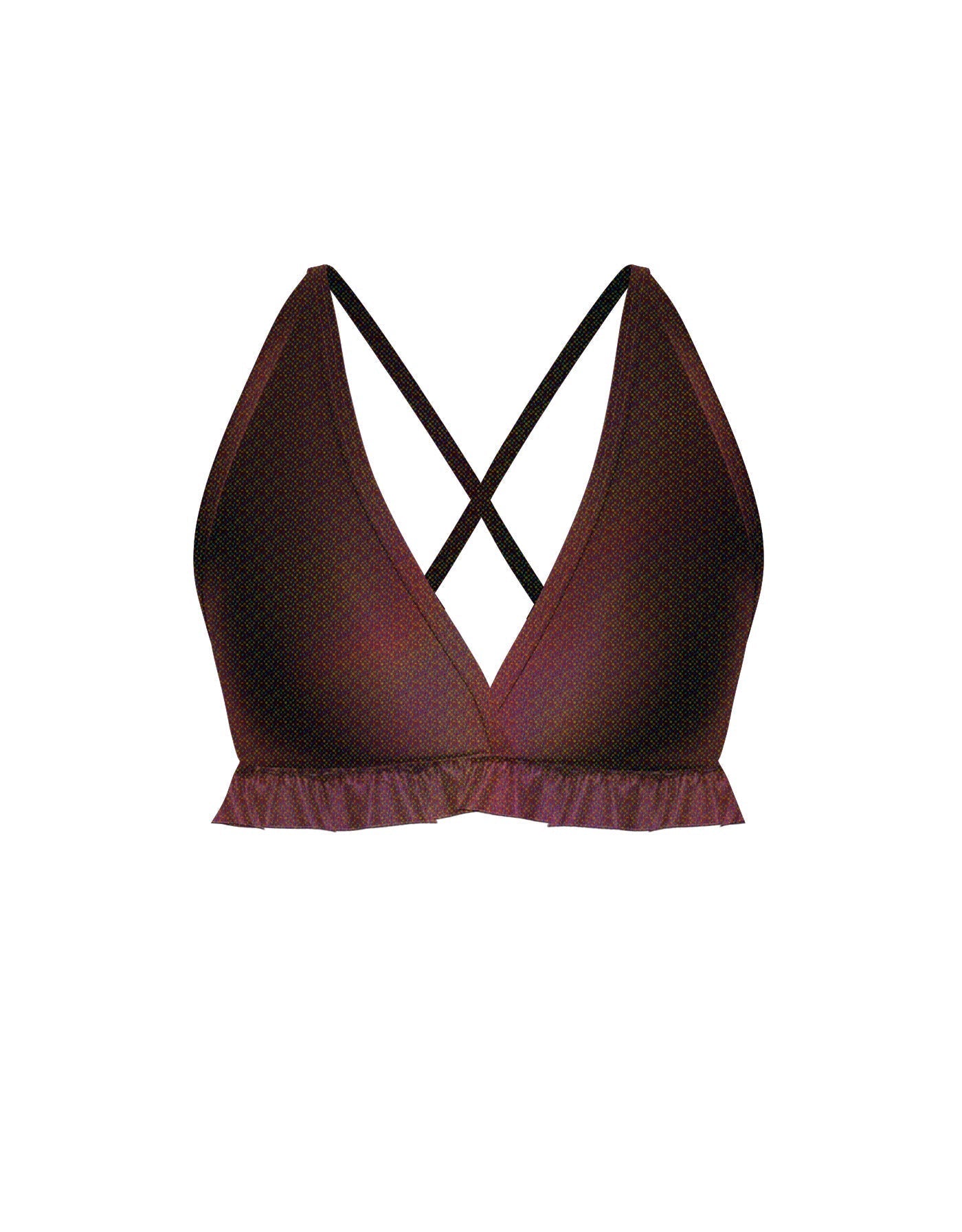 Hologram V Bra with Ruffles